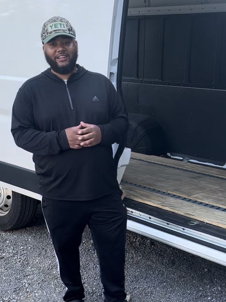 Daveon at his freight business, nearly 270 lbs